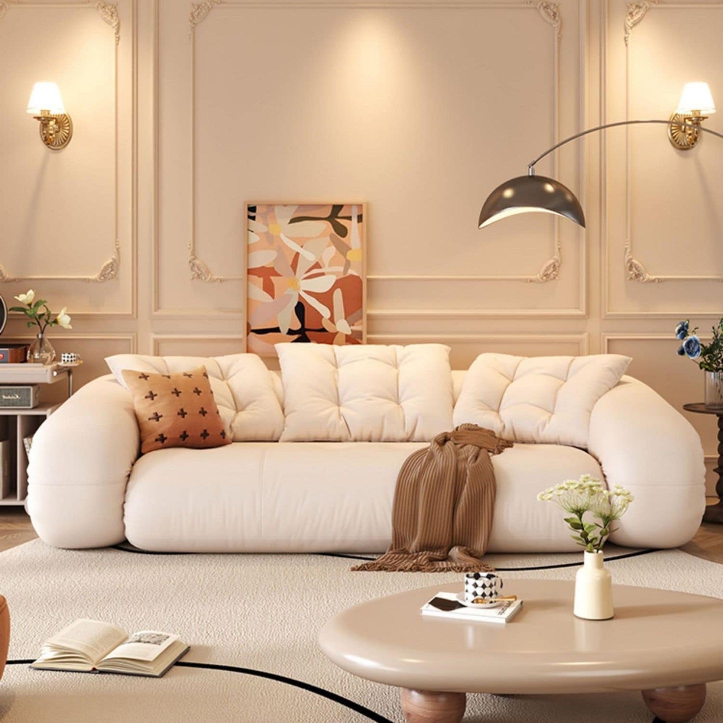 Divano letto trasformabile moderno JASIWAY, bianco