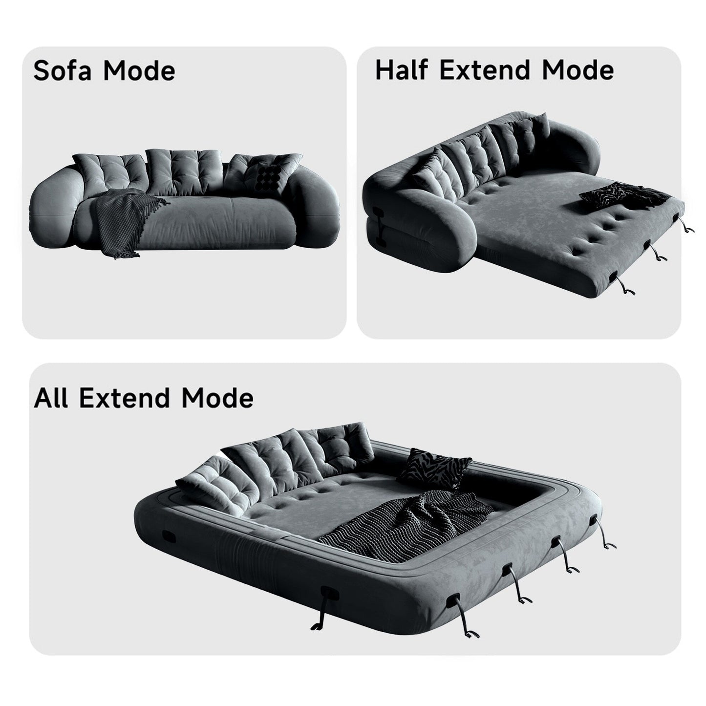 Divano letto trasformabile moderno JASIWAY, bianco