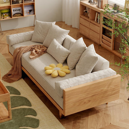 Divano letto moderno in legno massello retrattile JASIWAY