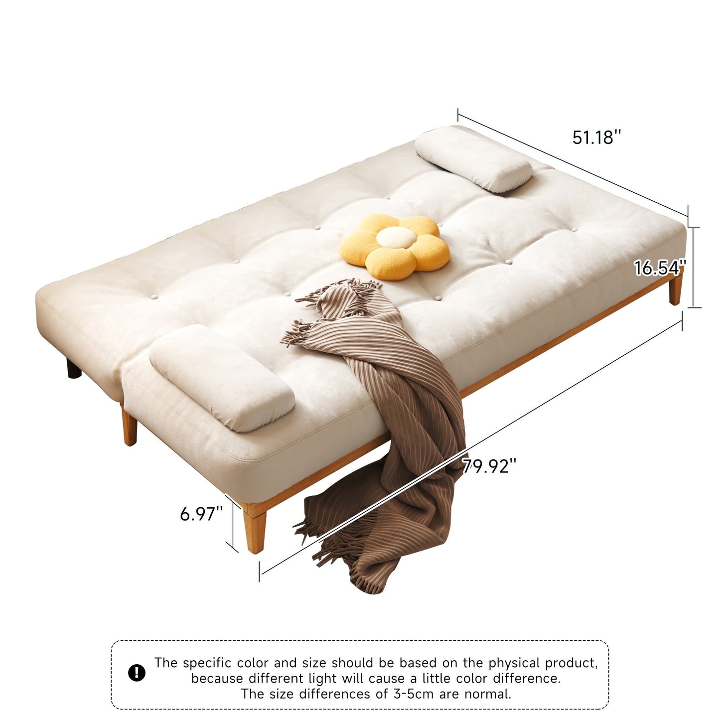 Divano letto moderno in legno massello JASIWAY