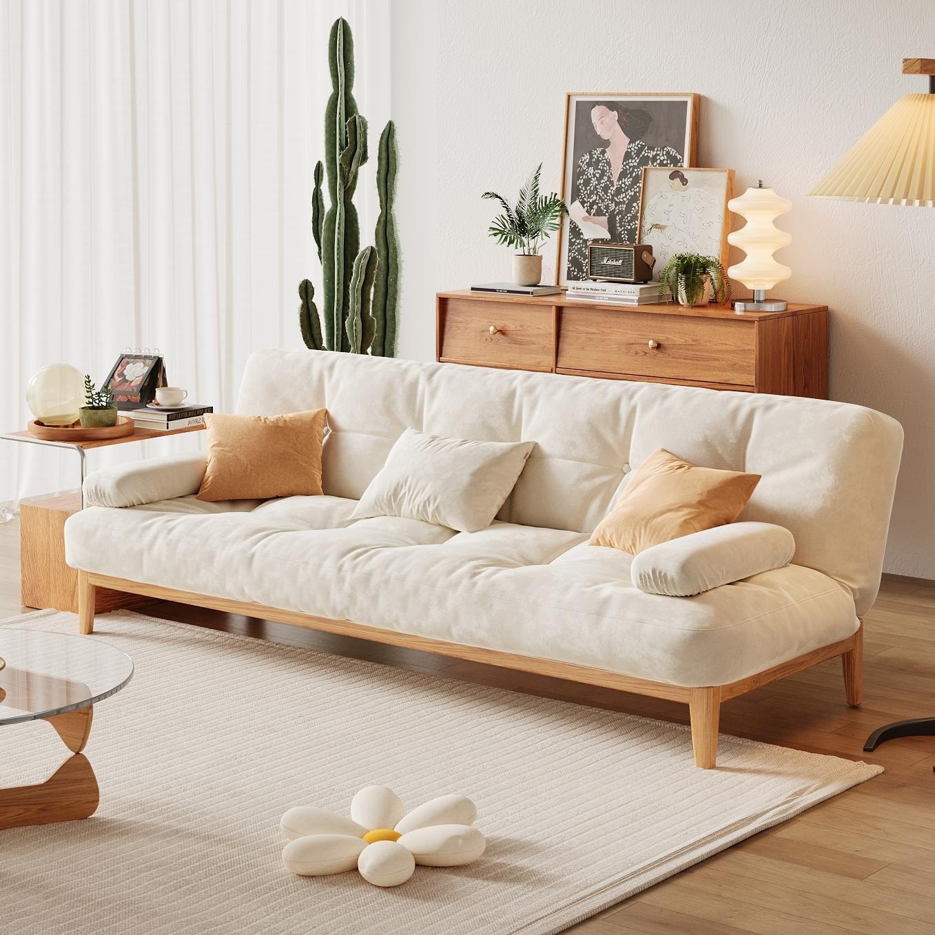 Divano letto moderno in legno massello JASIWAY