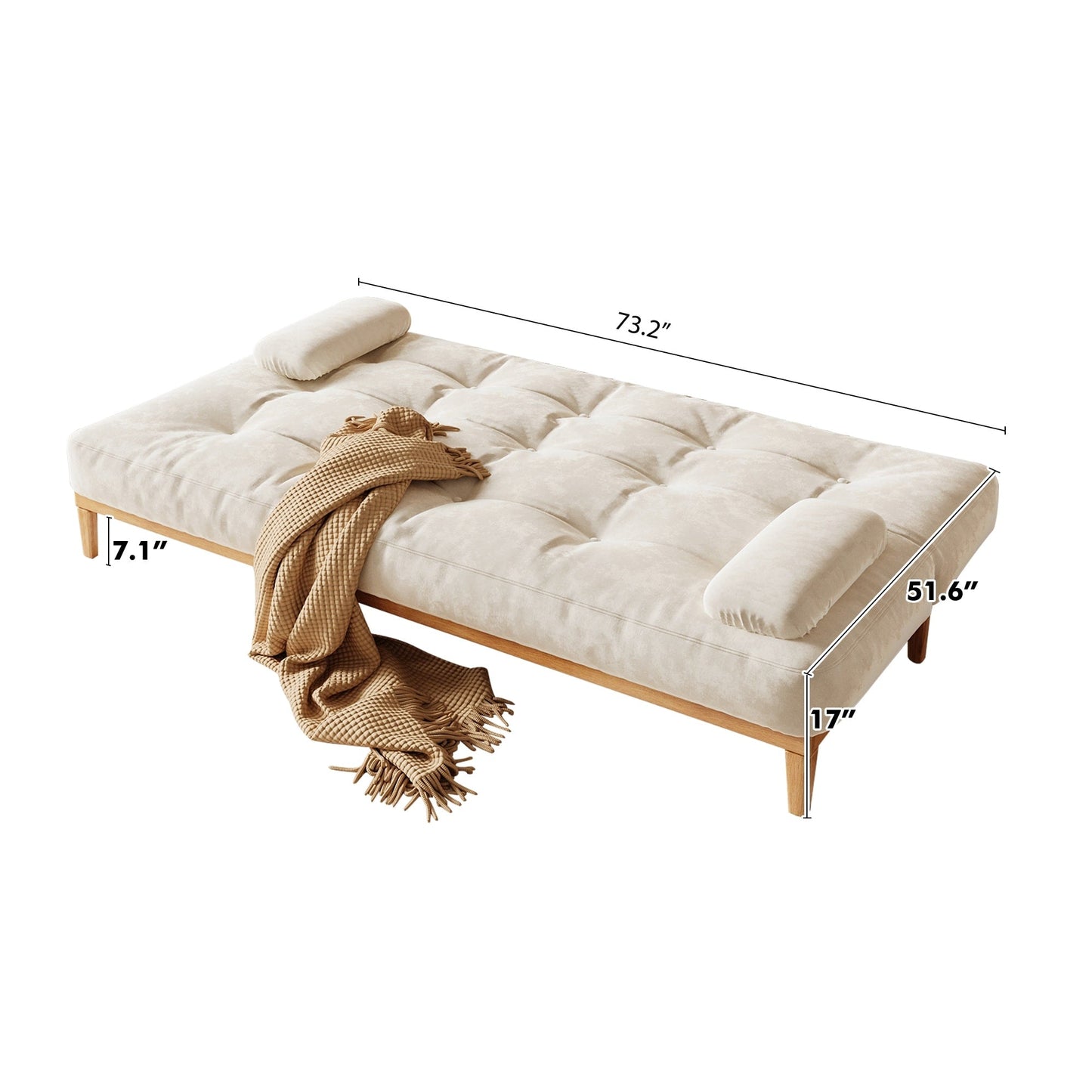 Divano letto moderno in legno massello JASIWAY