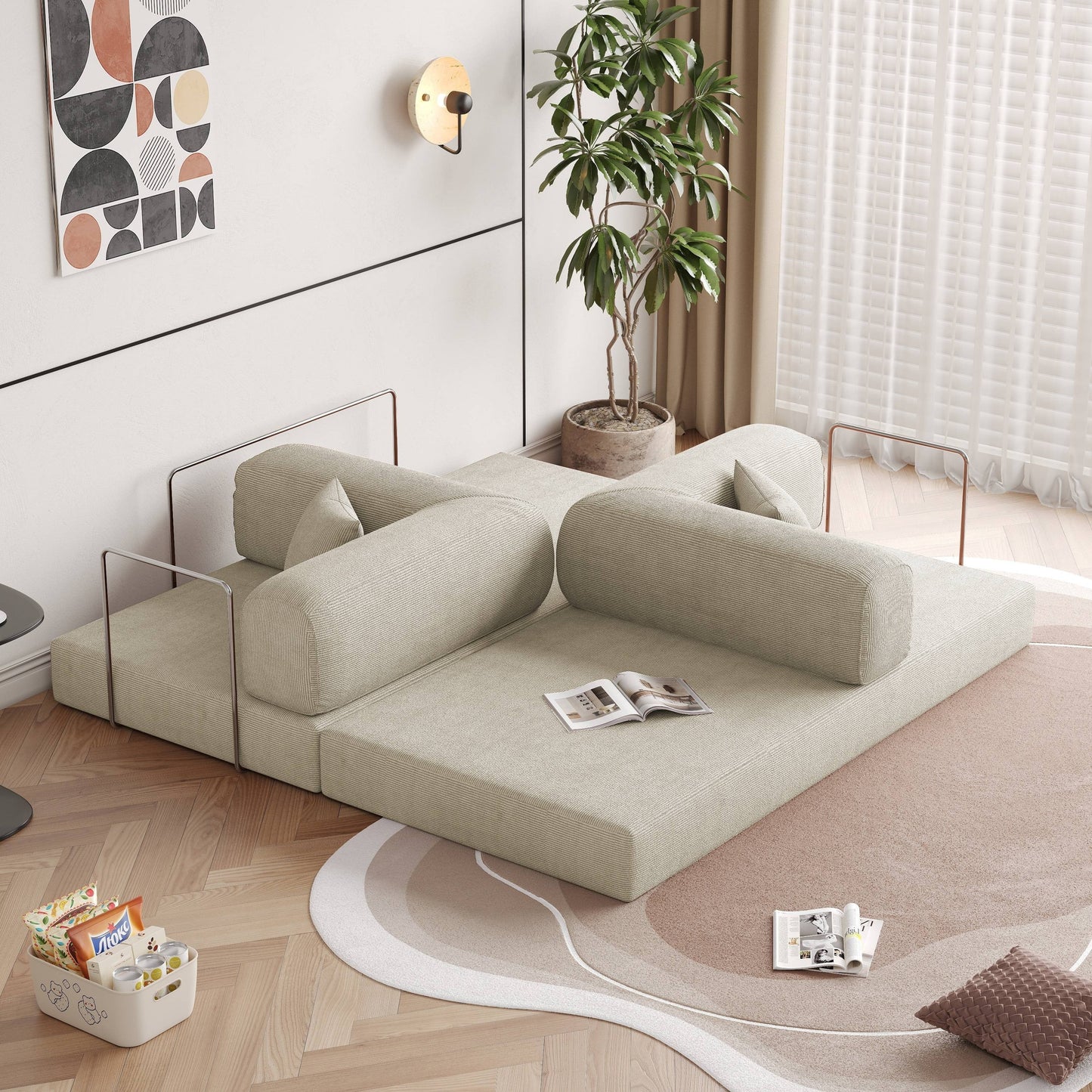 Divano letto convertibile moderno vintage JASIWAY