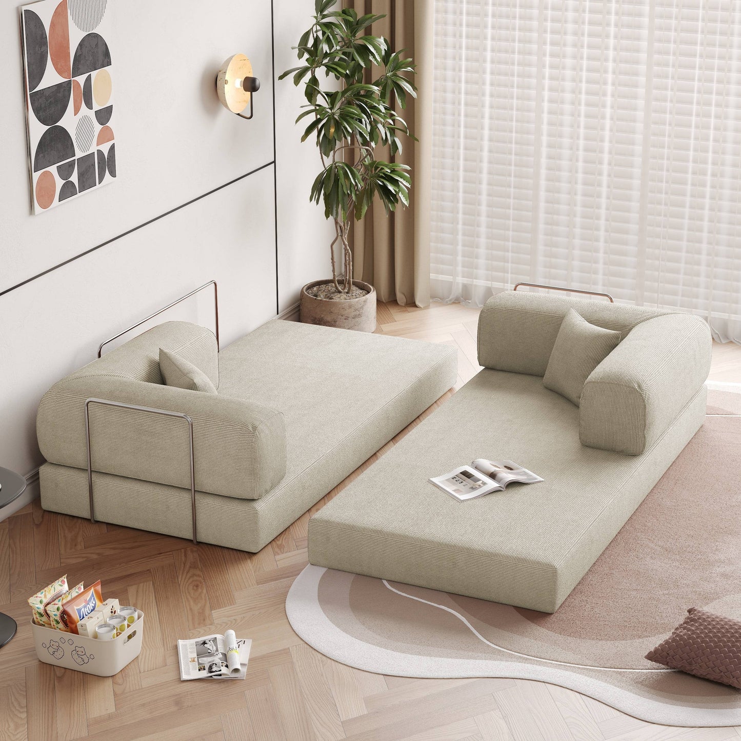 Divano letto convertibile moderno vintage JASIWAY