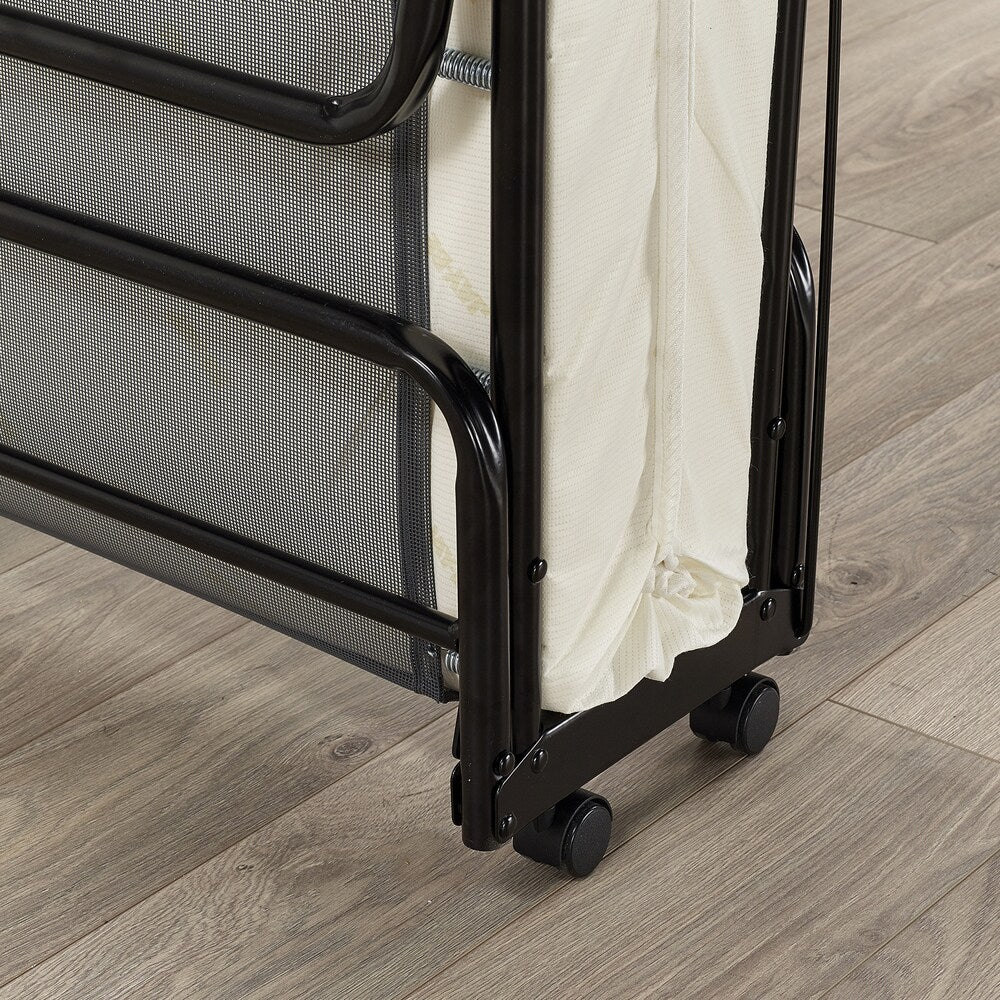 Lettino pieghevole Jay-Be Visitor Contract con materasso in fibra elettronica ad alte prestazioni e gambe pieghevoli automatiche, compatto, singolo