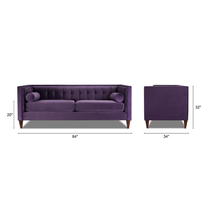 Divano Tuxedo Jack 84 in stile moderno di metà secolo con cuscini di supporto