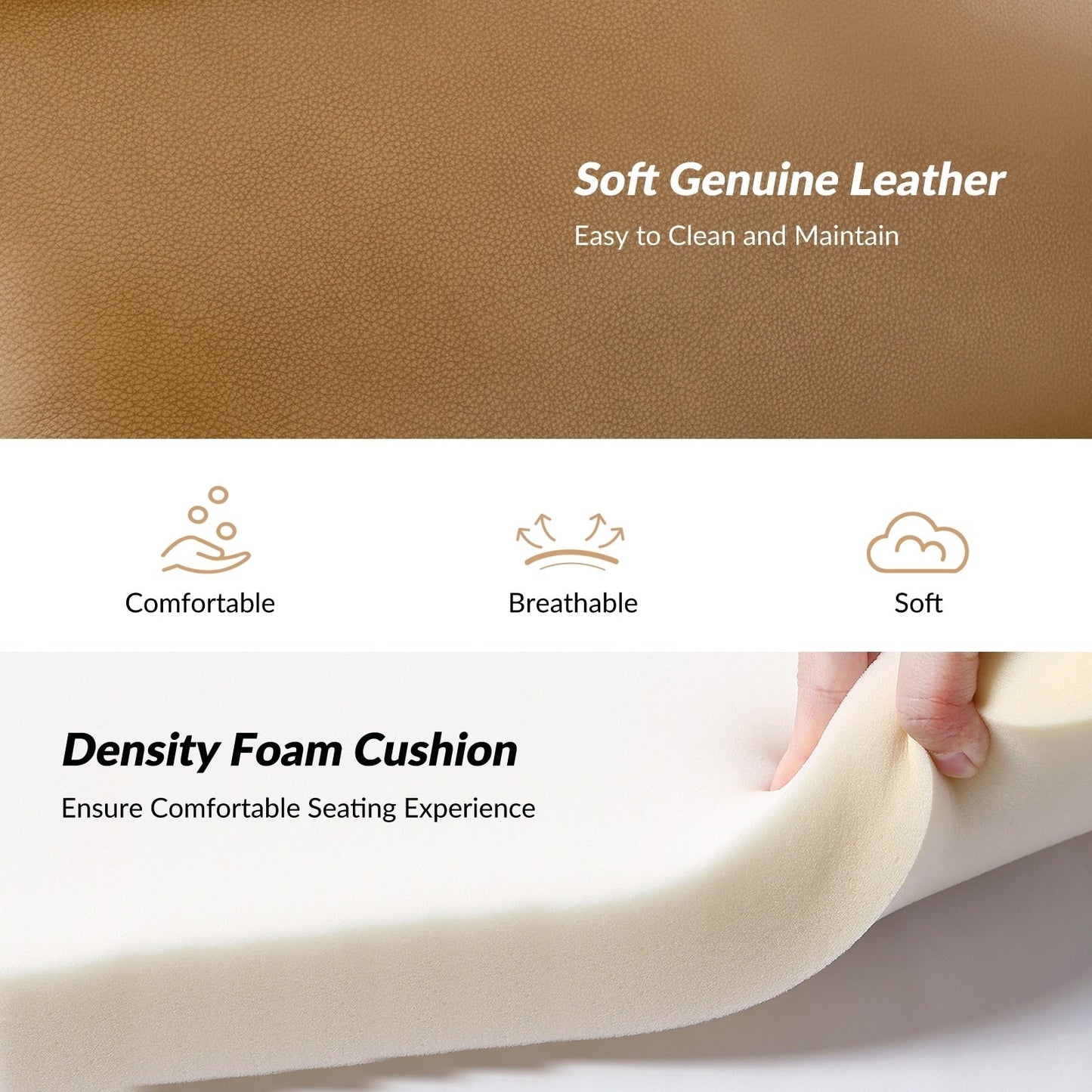 Poltrona reclinabile Jaime Modern Power in vera pelle con porte USB di HULALAHOME