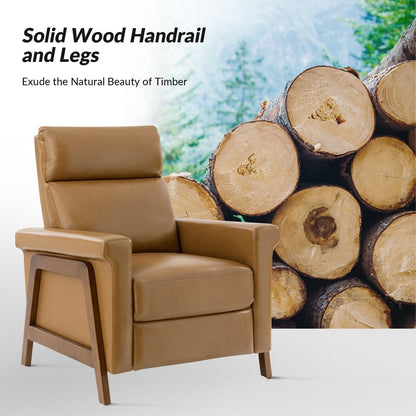 Poltrona reclinabile Jaime Modern Power in vera pelle con porte USB di HULALAHOME