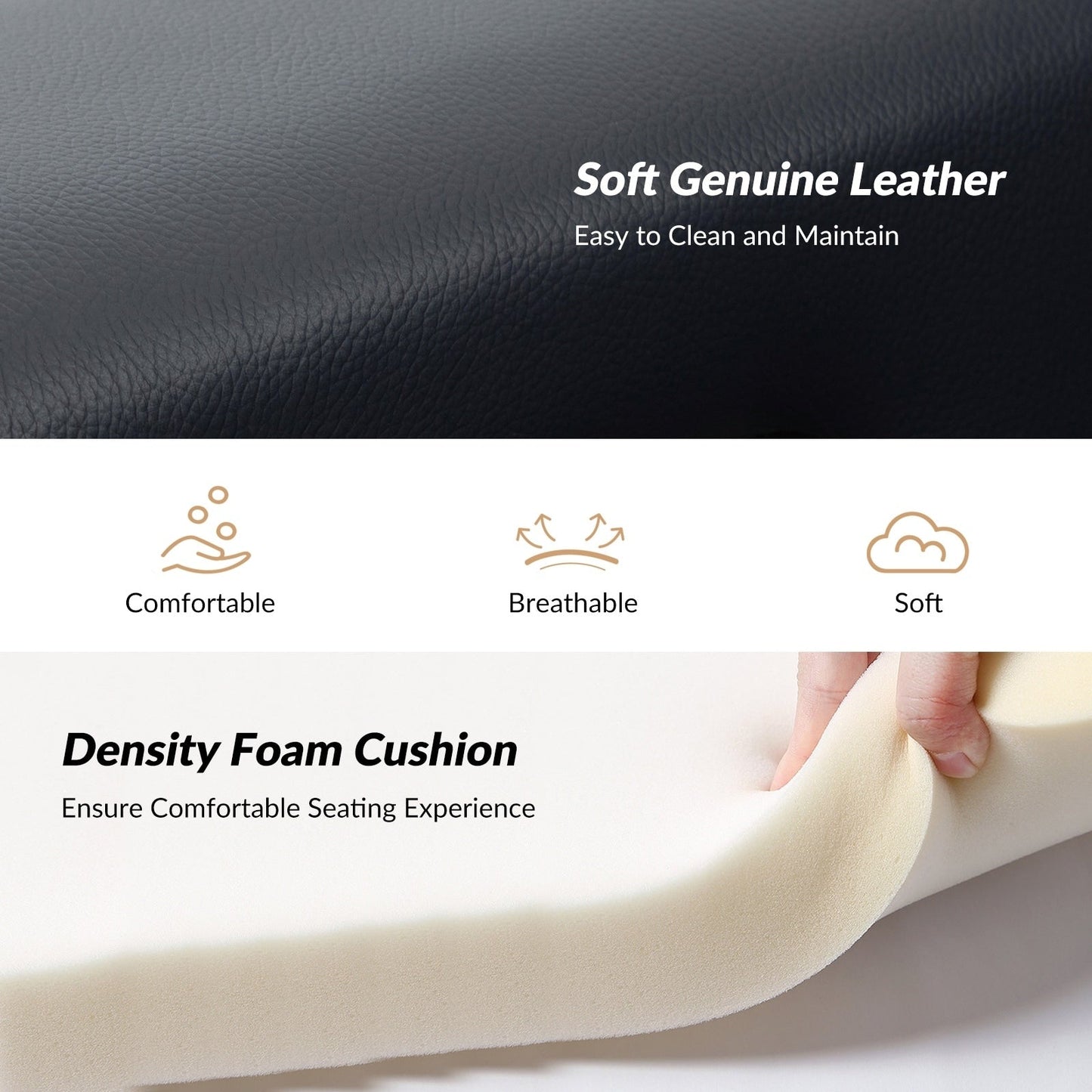 Poltrona reclinabile Jaime Modern Power in vera pelle con porte USB di HULALAHOME