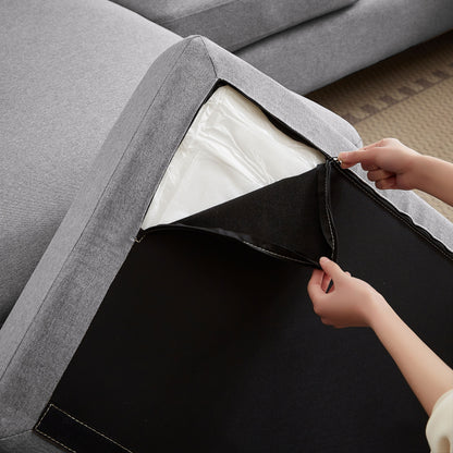 Divano componibile Jarenie a forma di U a 4 posti con doppia chaise longue per soggiorno