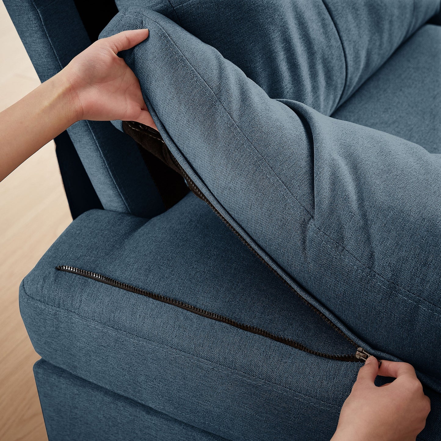 Divano componibile Jarenie a forma di U a 4 posti con doppia chaise longue per soggiorno