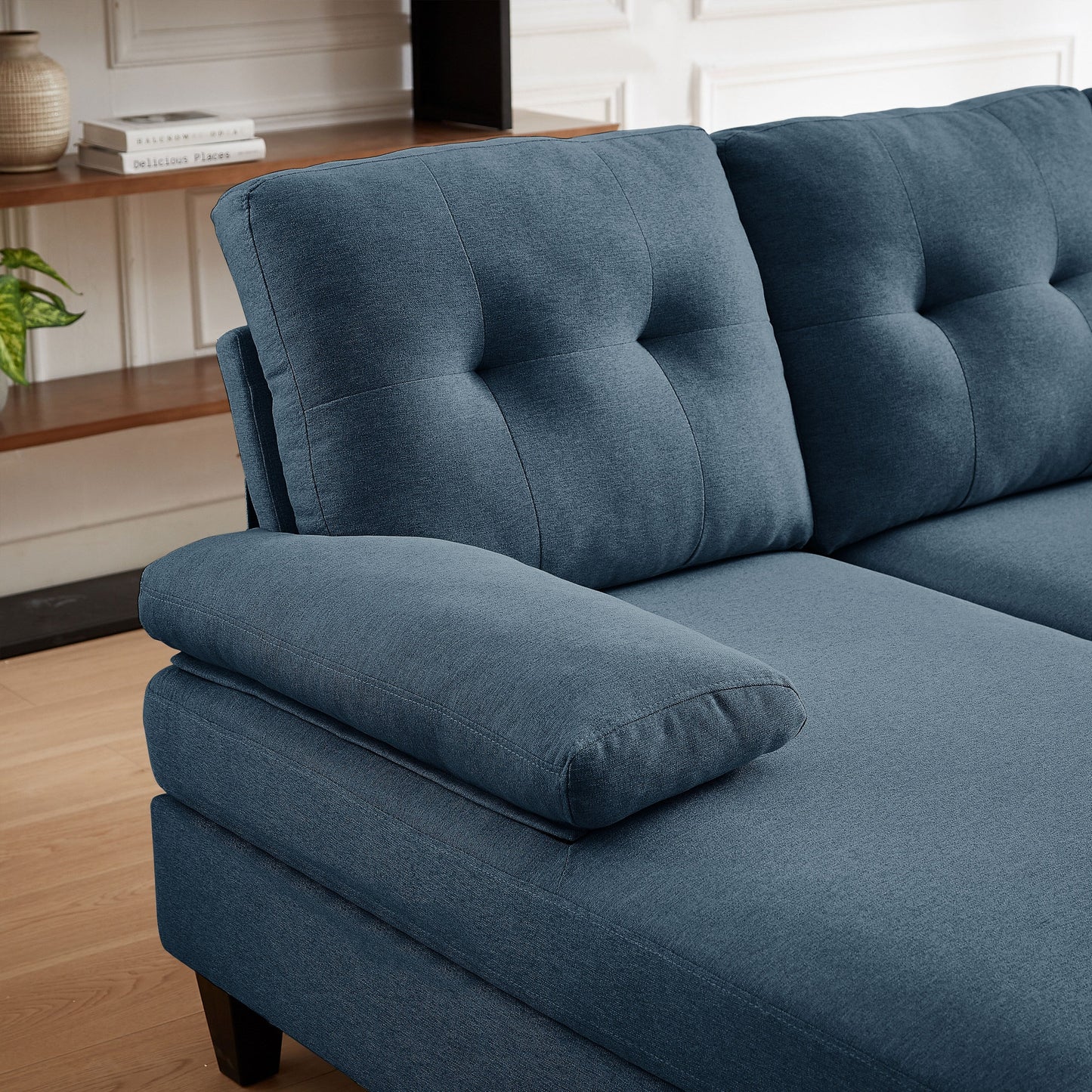 Divano componibile Jarenie a forma di U a 4 posti con doppia chaise longue per soggiorno