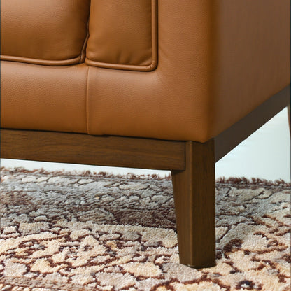 Divano in pelle trapuntato Jasmine Mid-Century Modern