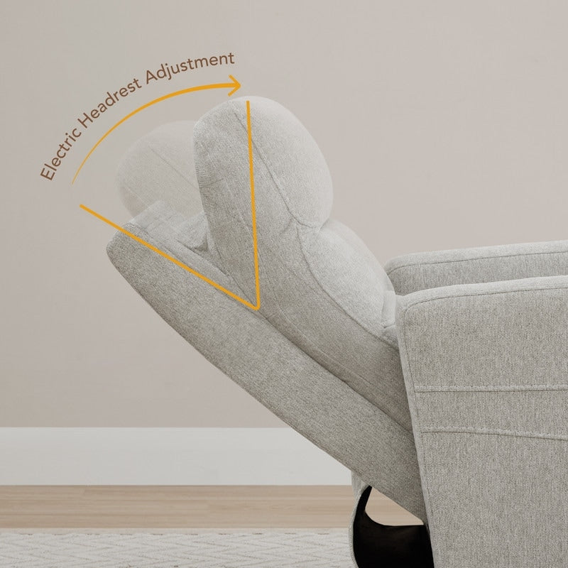 Poltrona reclinabile elettrica Jason con poggiatesta e porte di ricarica USB