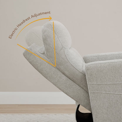 Poltrona reclinabile elettrica Jason con poggiatesta e porte di ricarica USB