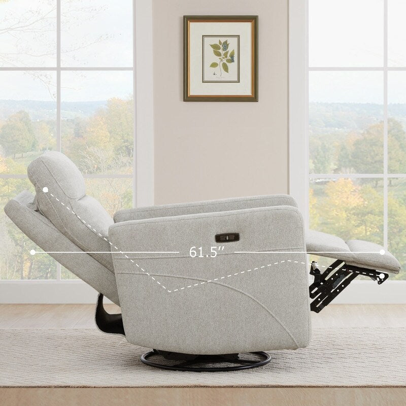 Poltrona reclinabile elettrica Jason con poggiatesta e porte di ricarica USB