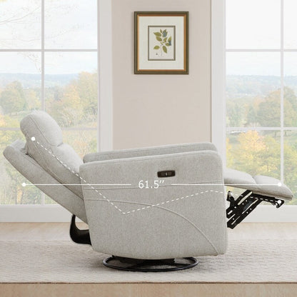 Poltrona reclinabile elettrica Jason con poggiatesta e porte di ricarica USB