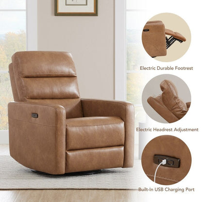 Poltrona reclinabile elettrica Jason con poggiatesta e porte di ricarica USB