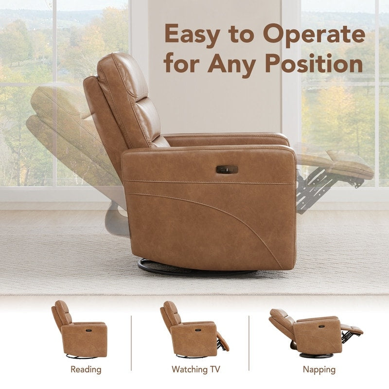 Poltrona reclinabile elettrica Jason con poggiatesta e porte di ricarica USB