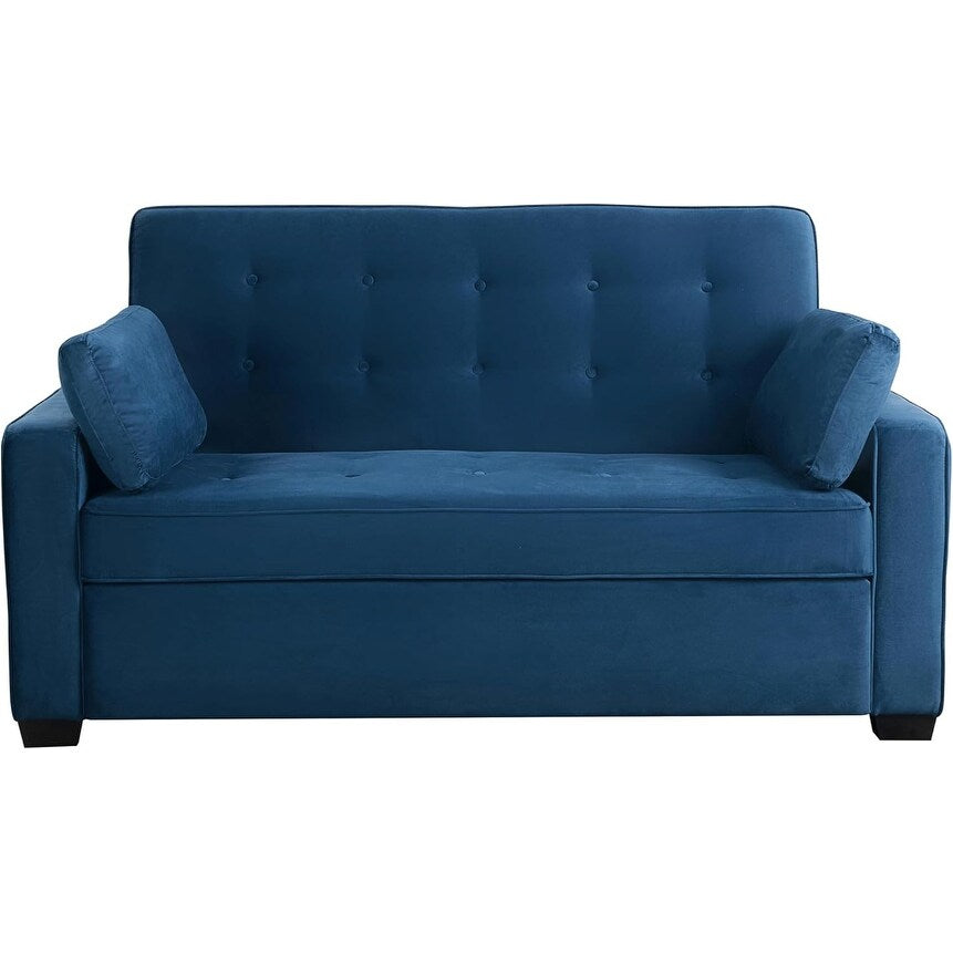 Divano a due posti Java Queen in microfibra con letto estraibile - Divano letto trasformabile per soggiorno e camera degli ospiti