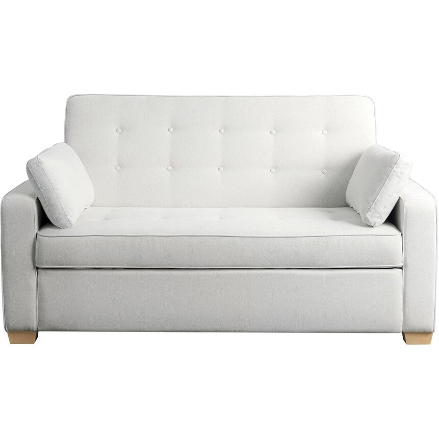 Divano a due posti Java Queen in microfibra con letto estraibile - Divano letto trasformabile per soggiorno e camera degli ospiti