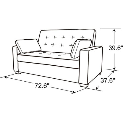 Divano a due posti Java Queen in microfibra con letto estraibile - Divano letto trasformabile per soggiorno e camera degli ospiti