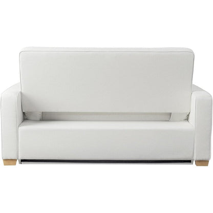 Divano a due posti Java Queen in microfibra con letto estraibile - Divano letto trasformabile per soggiorno e camera degli ospiti