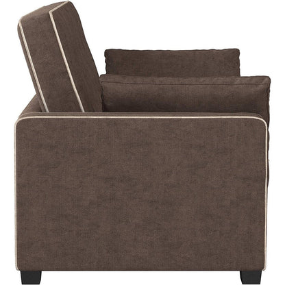 Divano a due posti Java Queen in microfibra con letto estraibile - Divano letto trasformabile per soggiorno e camera degli ospiti