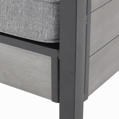 Poltrone da esterno Jax Outdoor in finto legno/ferro, nere/grigie (set da 4) di Christopher Knight Home