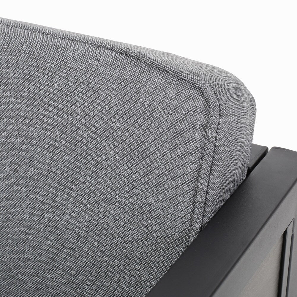 Poltrone da esterno Jax Outdoor in finto legno/ferro, nere/grigie (set da 4) di Christopher Knight Home