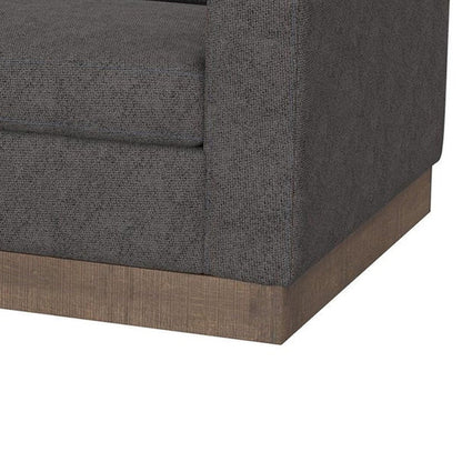 Divano Jeni, 2 cuscini decorativi, seduta moderna in poliestere grigio scuro da 90 pollici