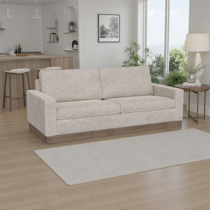 Divano Jeni, 2 cuscini decorativi, moderno, 90 pollici, in similpelle grigio ostrica