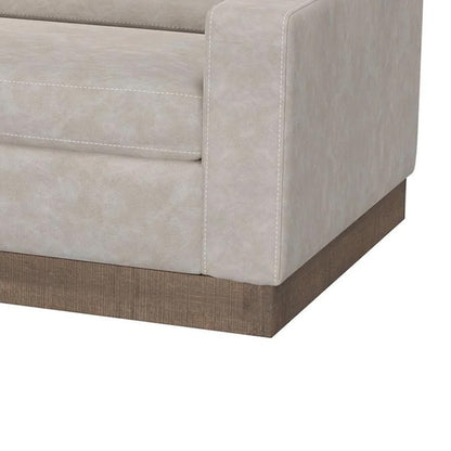 Divano Jeni, 2 cuscini decorativi, moderno, 90 pollici, in similpelle grigio ostrica