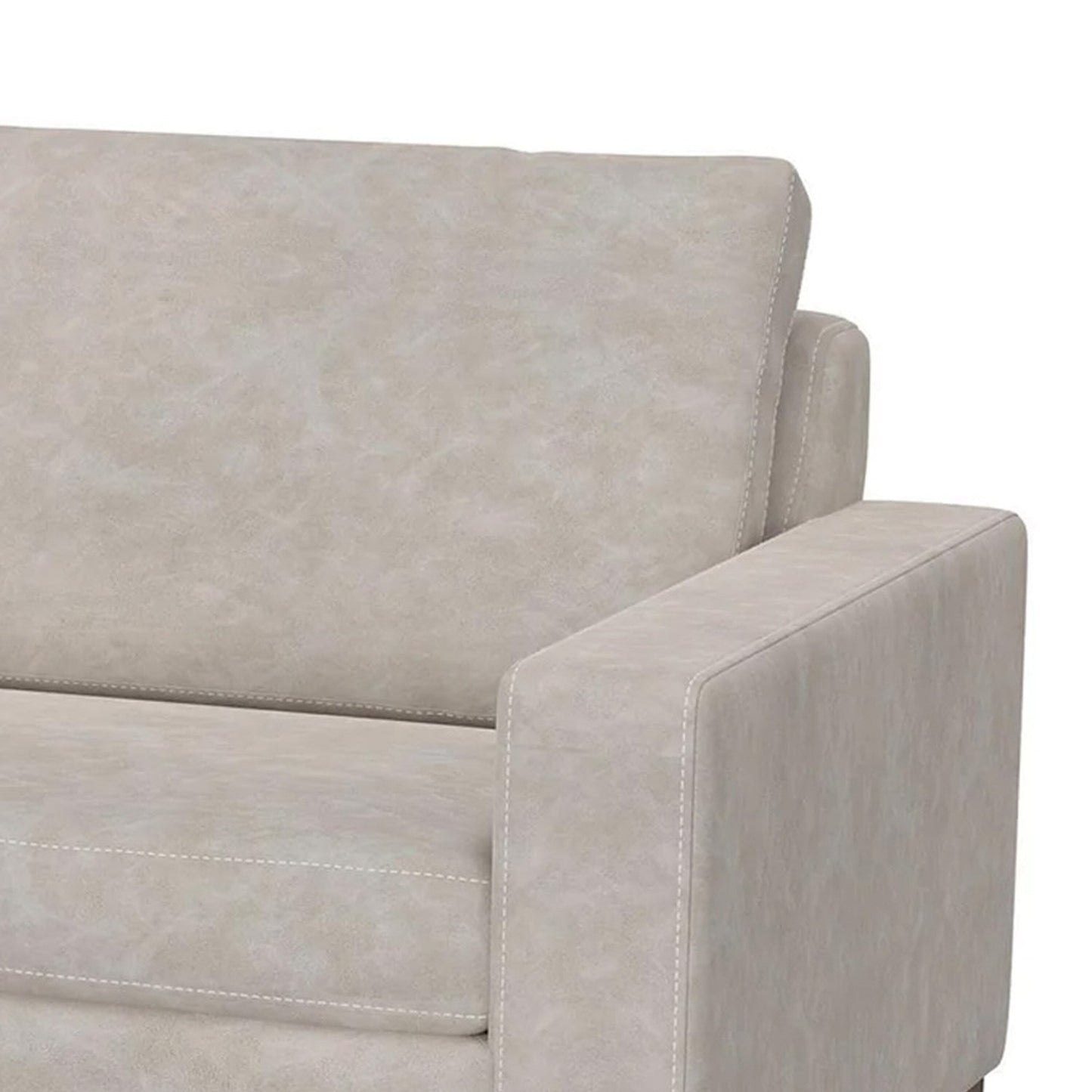 Divano Jeni, 2 cuscini decorativi, moderno, 90 pollici, in similpelle grigio ostrica