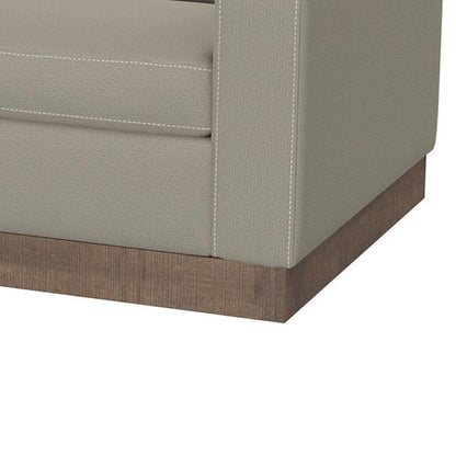 Divano Jeni, 2 cuscini decorativi, moderno da 90 pollici, seduta in poliestere grigio mandorla