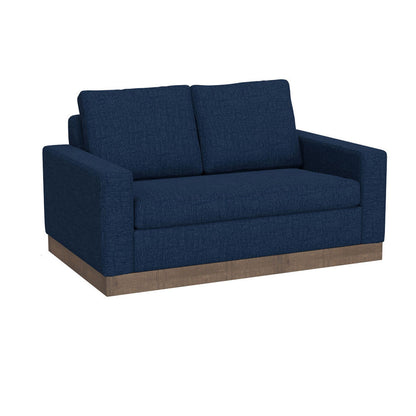 Divano Jeni, 2 cuscini decorativi, moderno 90 pollici, poliestere blu notte