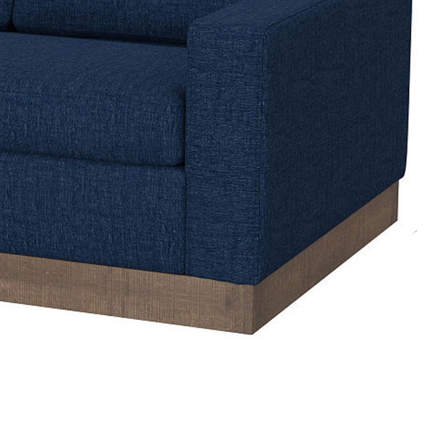 Divano Jeni, 2 cuscini decorativi, moderno 90 pollici, poliestere blu notte