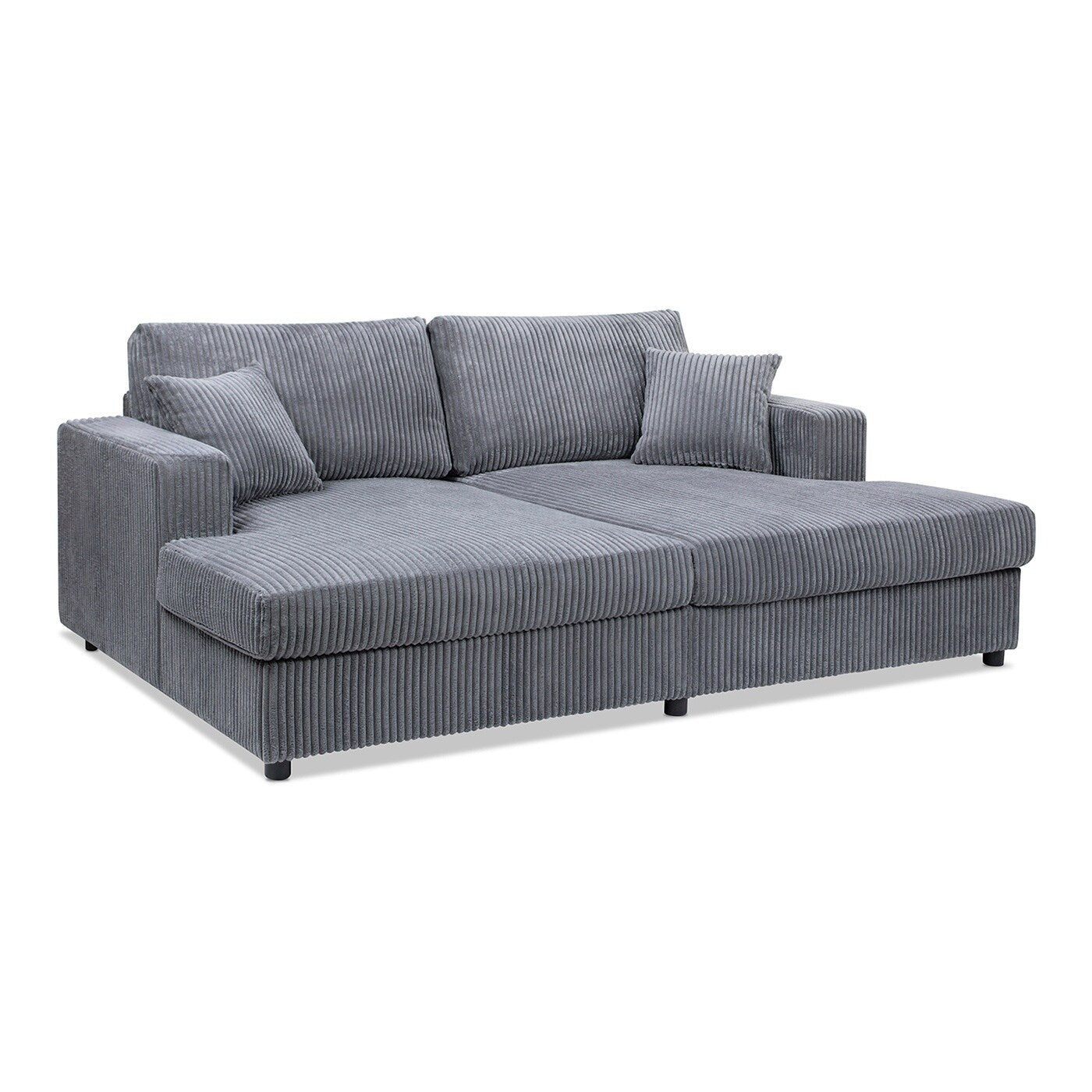 Divano letto matrimoniale oversize Jennifer Taylor Home Goliath 86, velluto a coste grigio carbone