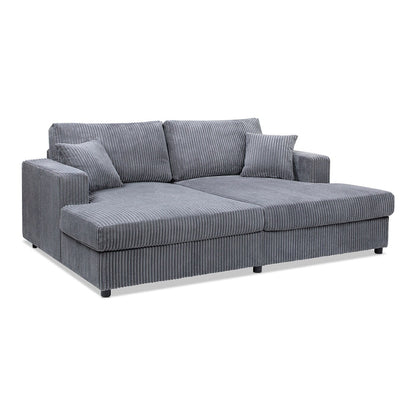 Divano letto matrimoniale oversize Jennifer Taylor Home Goliath 86, velluto a coste grigio carbone