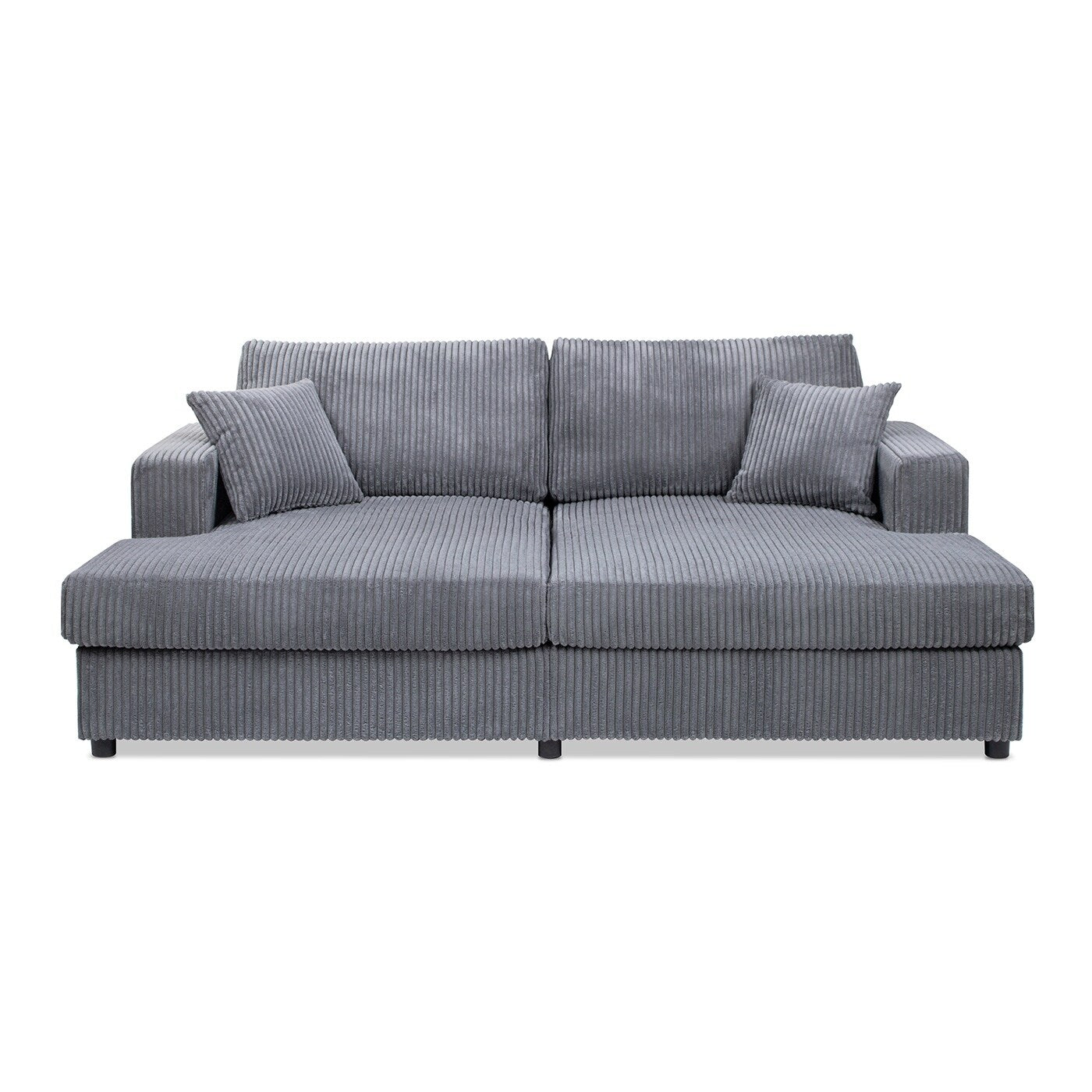 Divano letto matrimoniale oversize Jennifer Taylor Home Goliath 86, velluto a coste grigio carbone