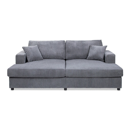 Divano letto matrimoniale oversize Jennifer Taylor Home Goliath 86, velluto a coste grigio carbone
