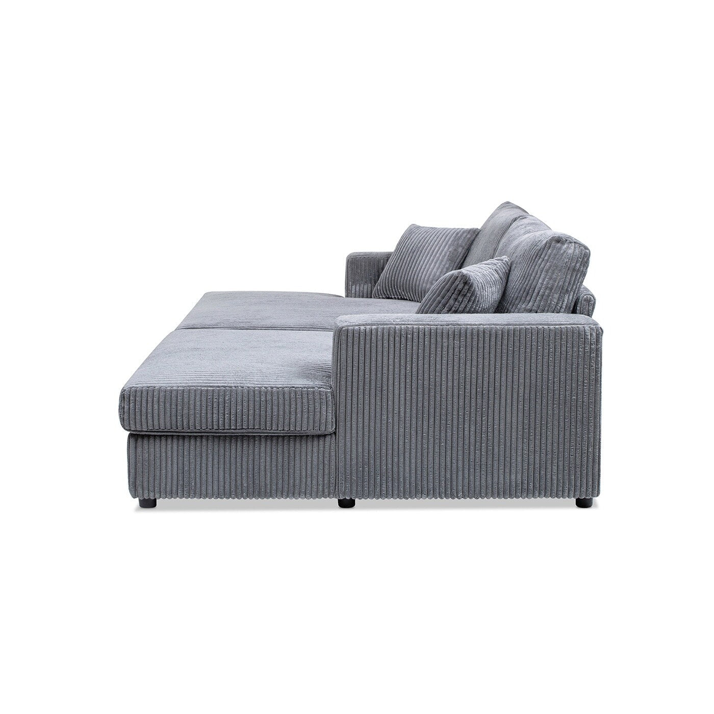 Divano letto matrimoniale oversize Jennifer Taylor Home Goliath 86, velluto a coste grigio carbone