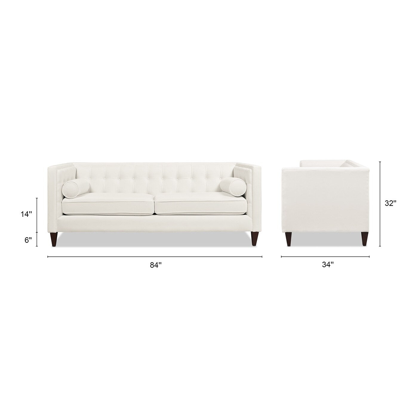 Divano moderno imbottito e trapuntato Jack 84