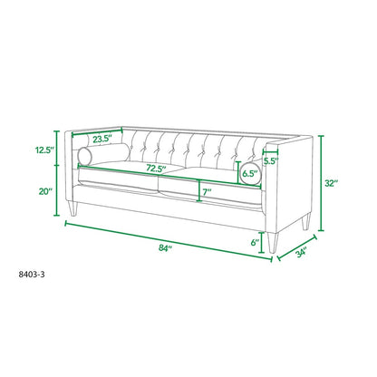 Divano moderno imbottito e trapuntato Jack 84