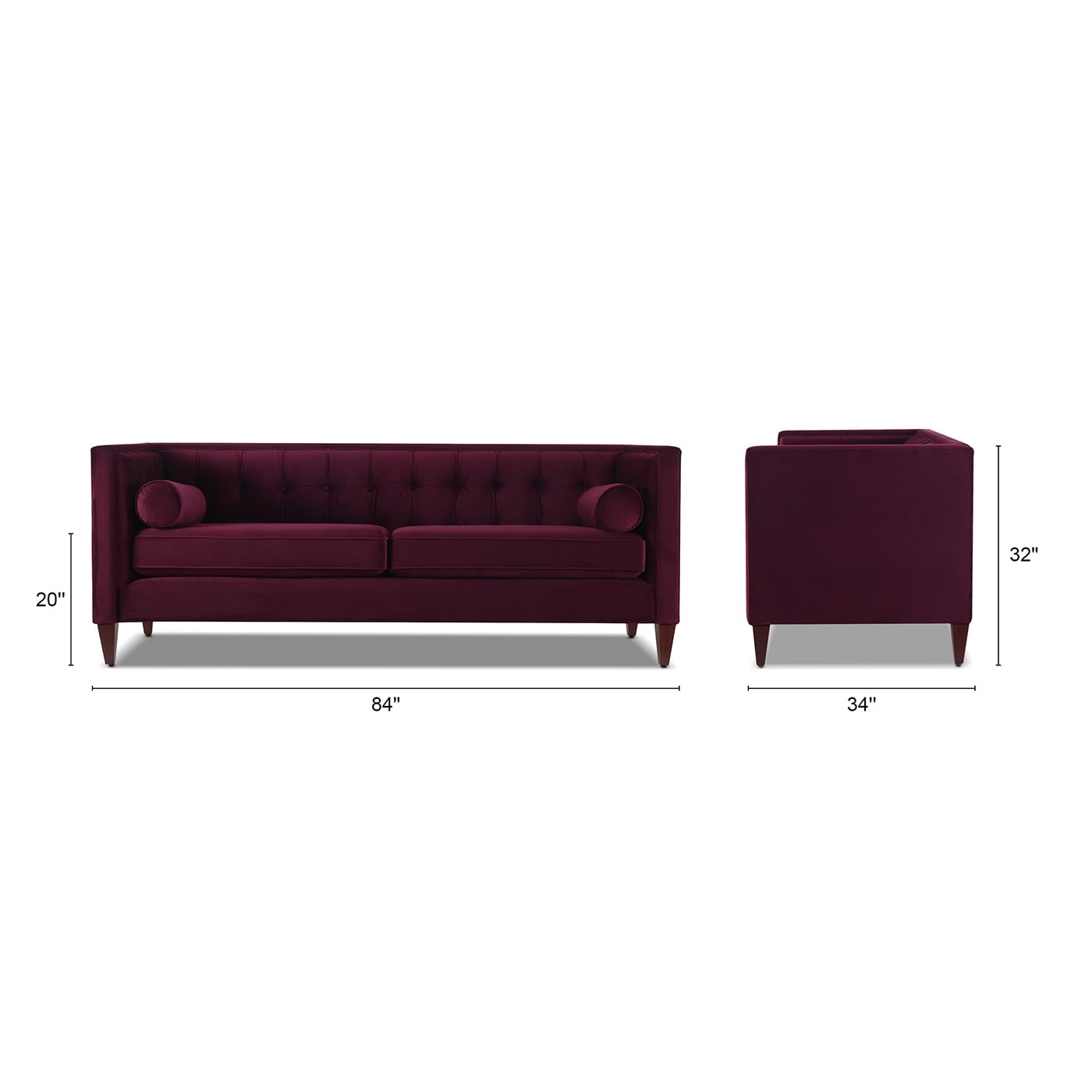 Divano moderno imbottito e trapuntato Jack 84