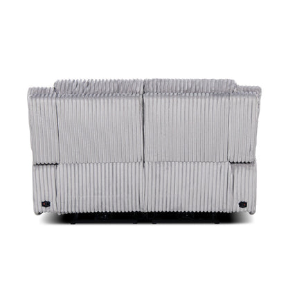 Divano reclinabile a due posti Philip 62 Power Motion di Jennifer Taylor Home, velluto a coste grigio luna