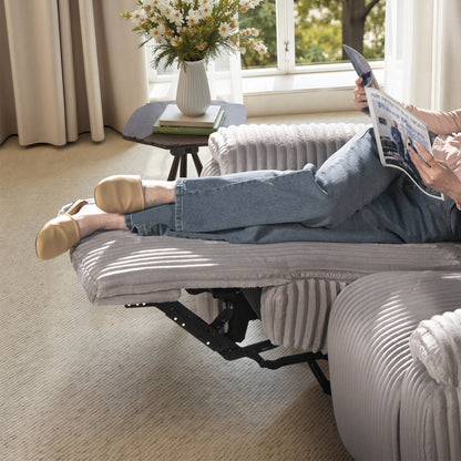 Divano reclinabile a due posti Philip 62 Power Motion di Jennifer Taylor Home, velluto a coste grigio luna