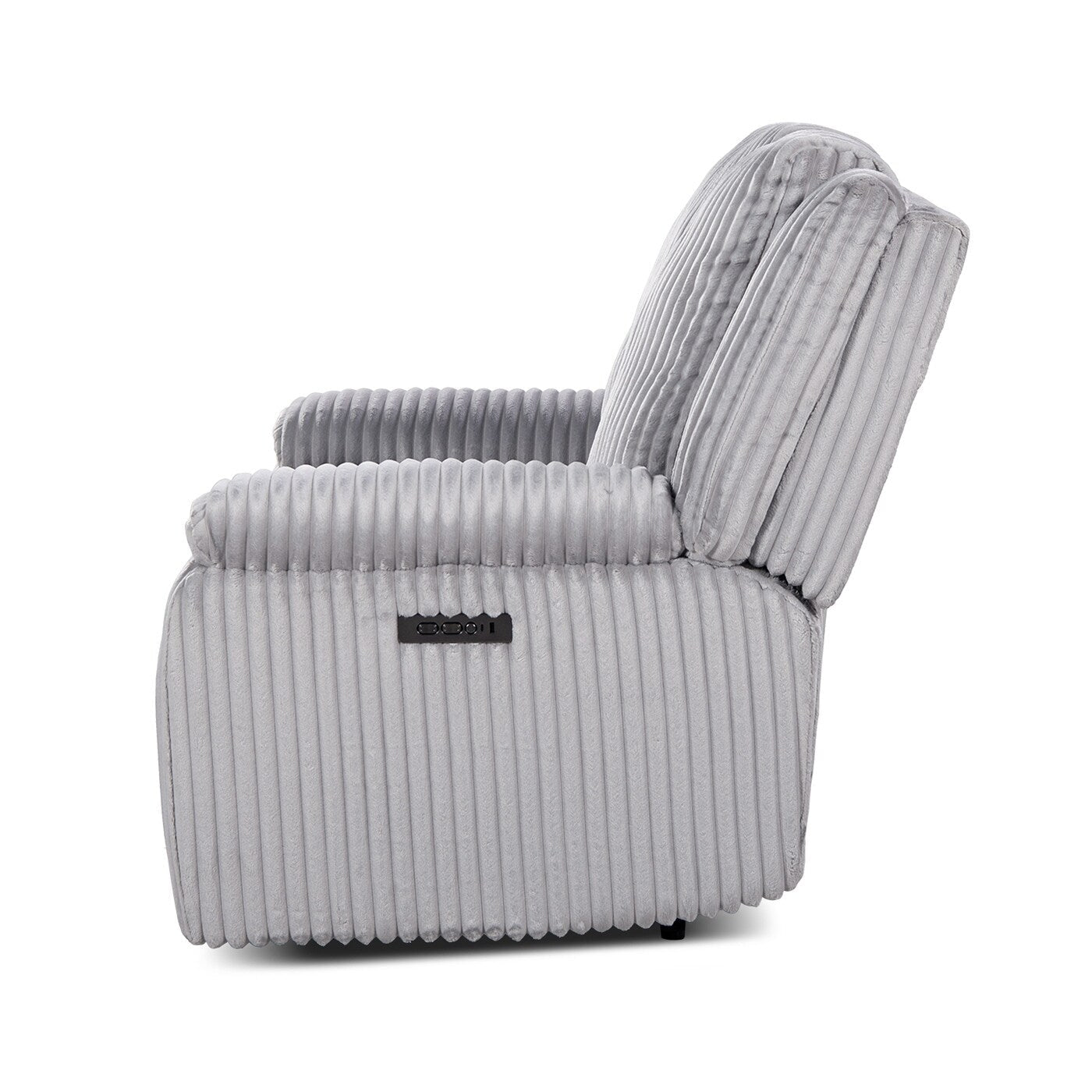 Divano reclinabile a due posti Philip 62 Power Motion di Jennifer Taylor Home, velluto a coste grigio luna