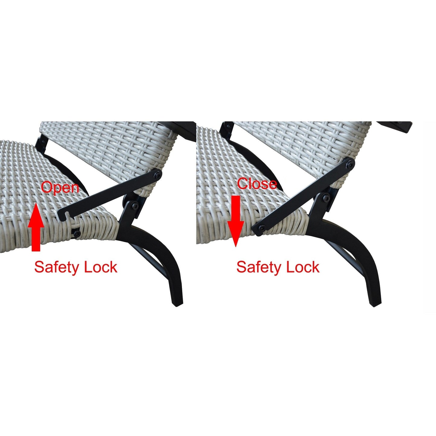 Set pieghevole con seduta profonda Jericho da 4 pezzi