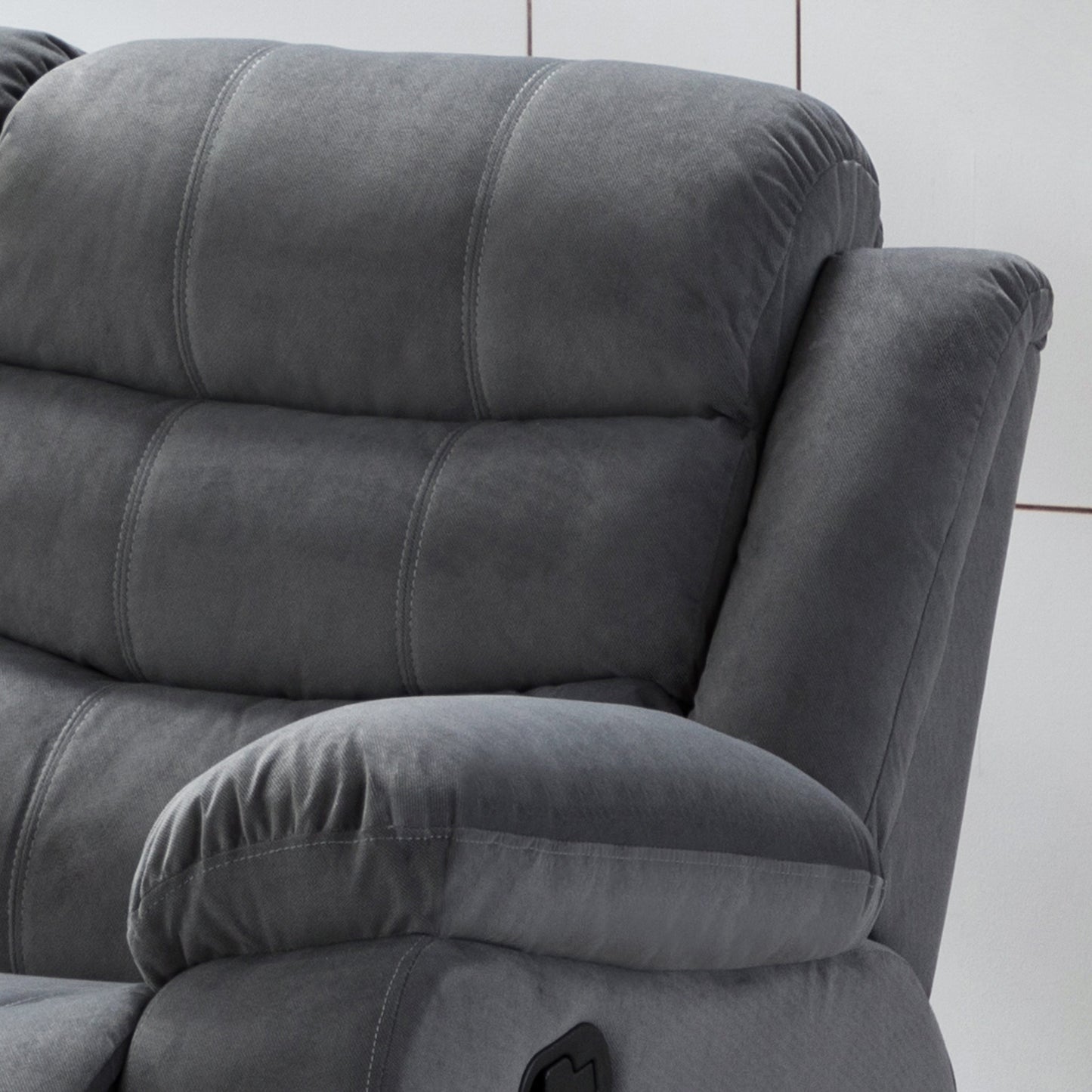 Divano reclinabile imbottito per soggiorno Jim Grey